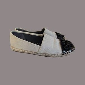 Sam Edelman Circus Slip On Tan‎ Black Fabric Patent Leather LINDA US  8M
